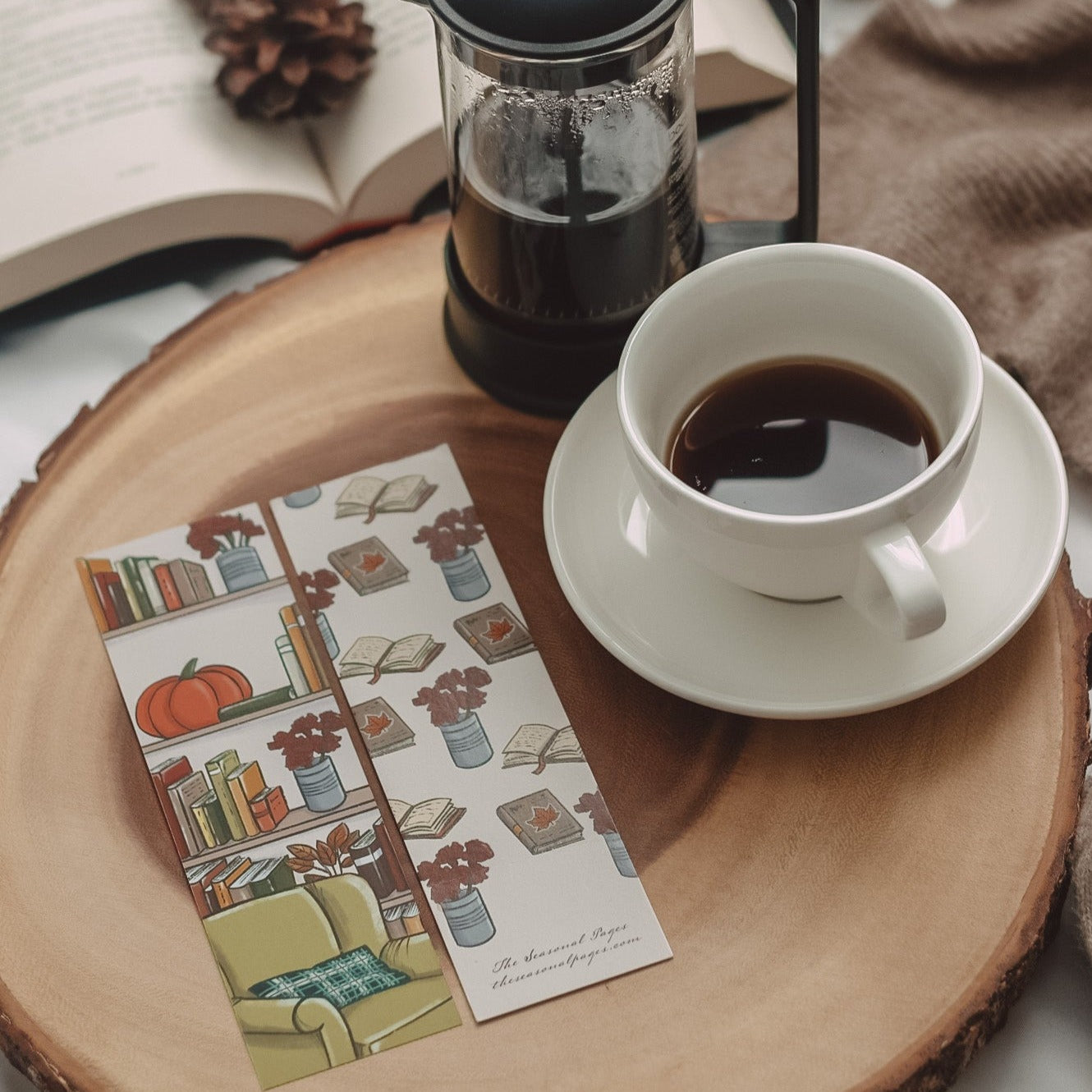 Autumn Bookshelf Bookmark