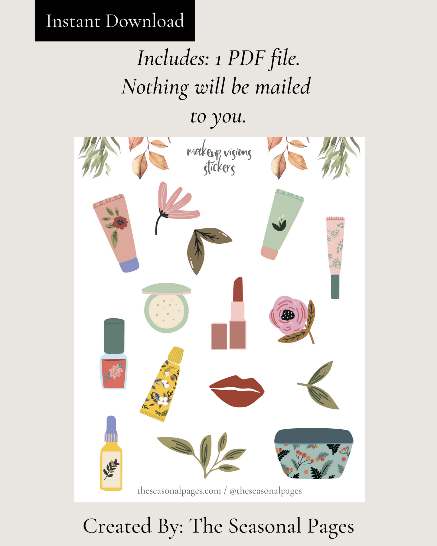 Printable Makeup Visions Sticker Set