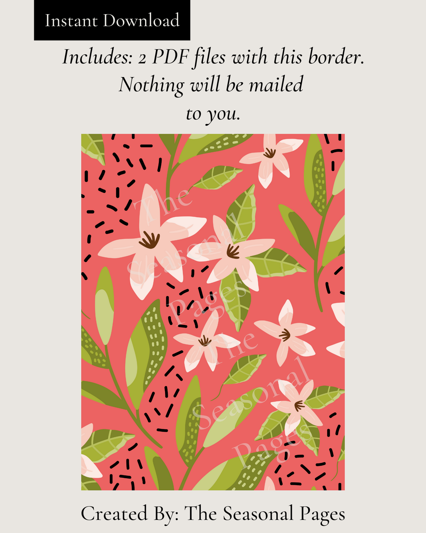 Printable Summer 103 Stationery