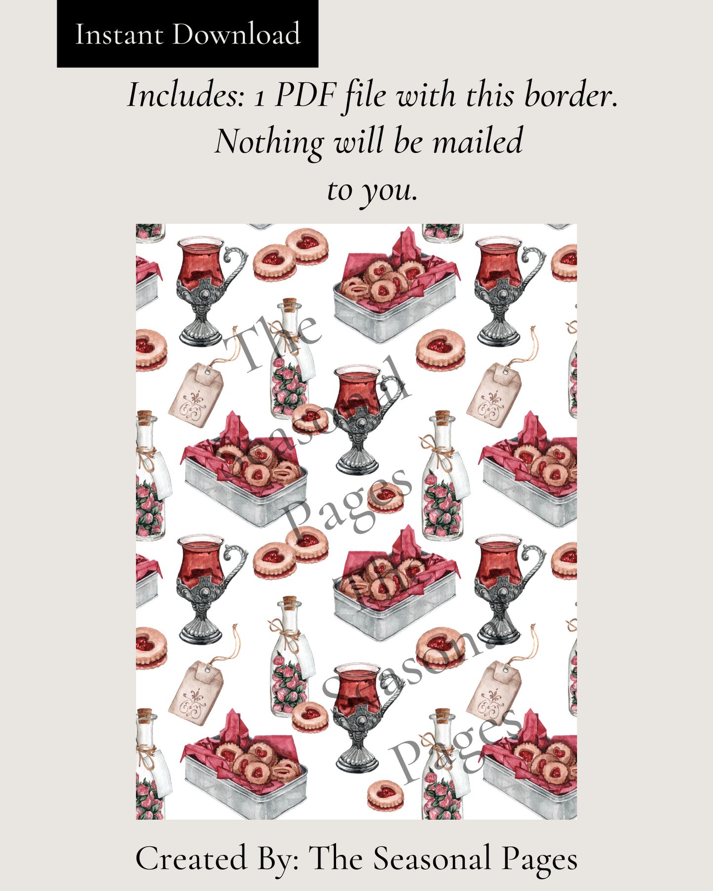 Printable Tea & Sweets Stationery