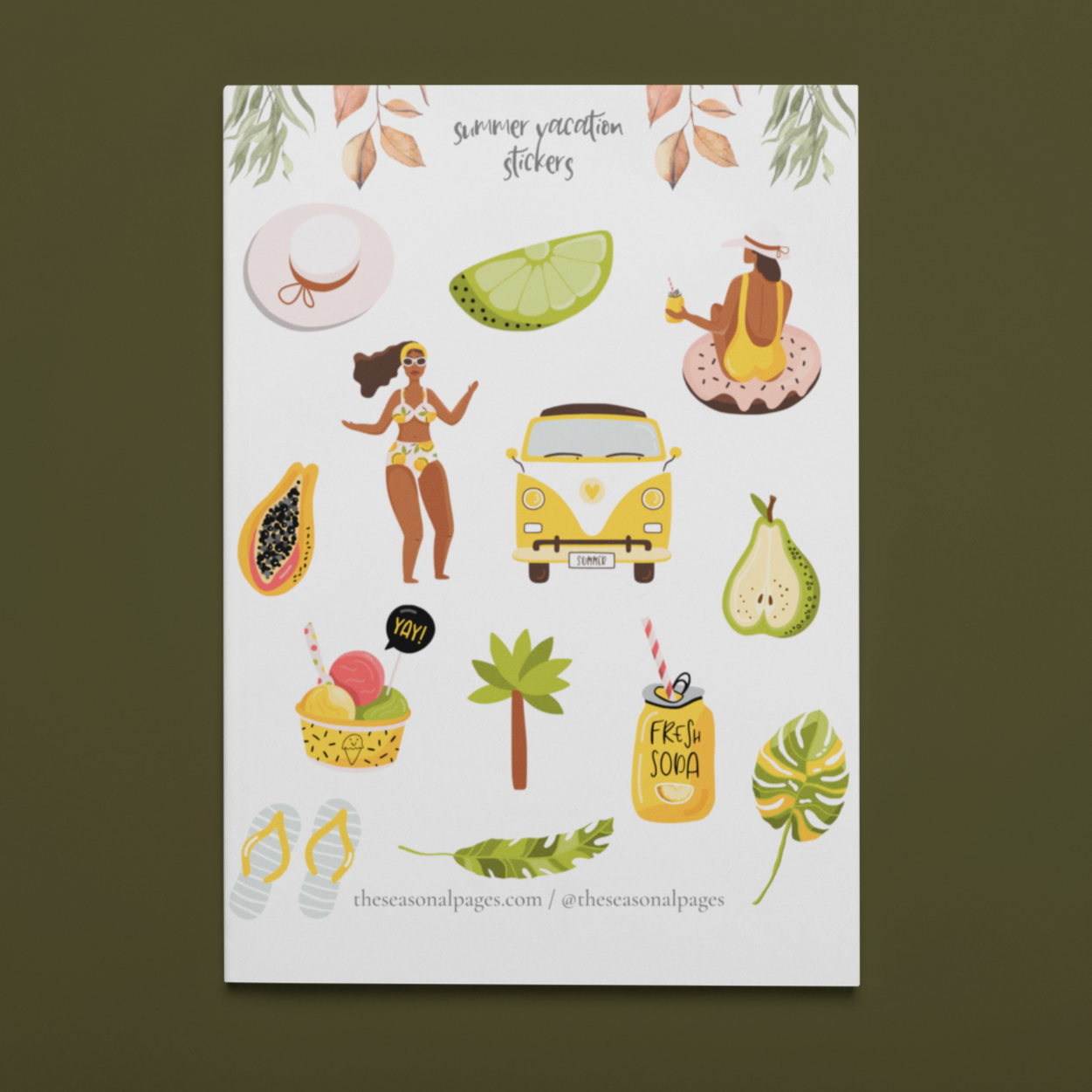 Printable Summer Vacation Sticker Set