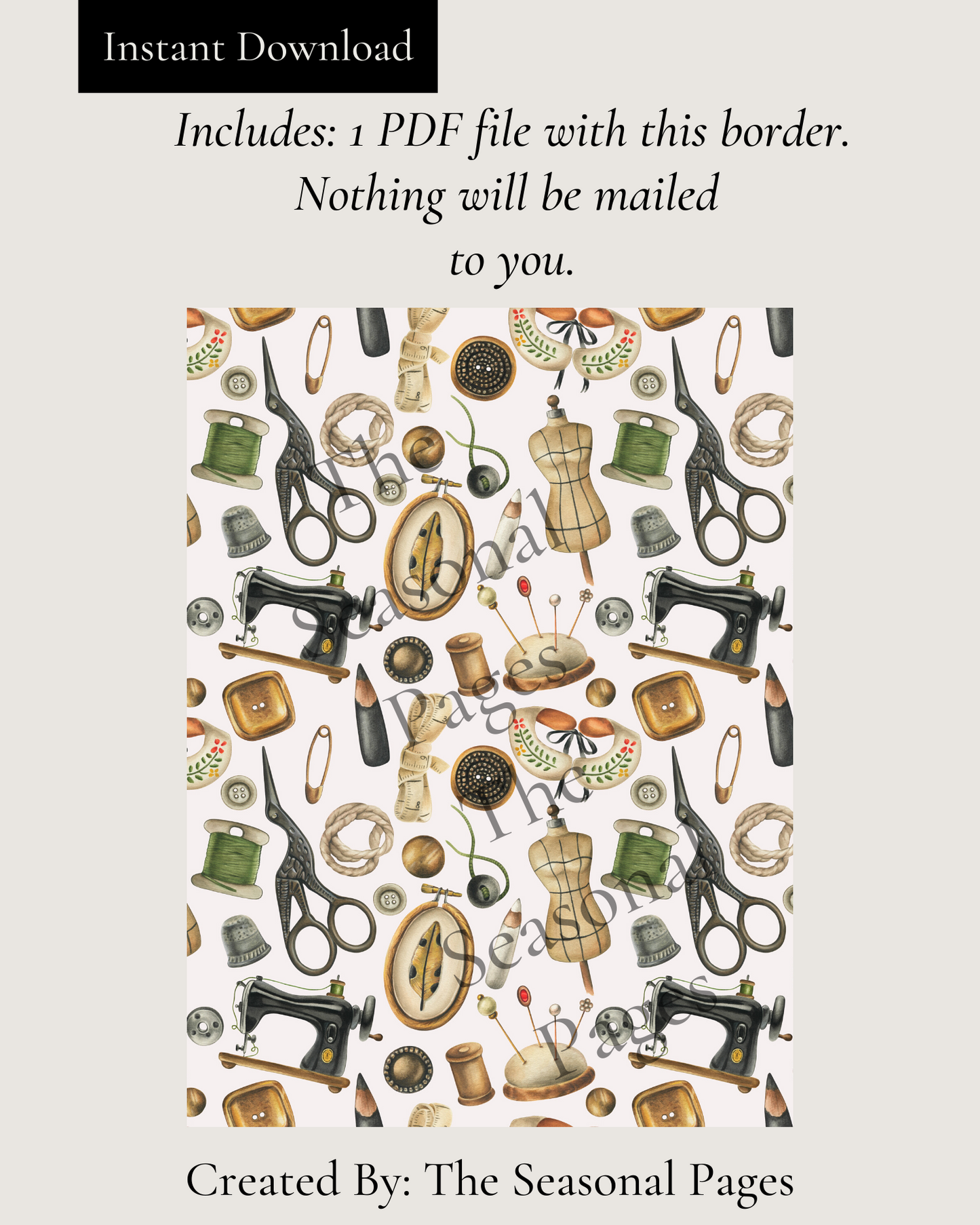 Printable Sewing Stationery