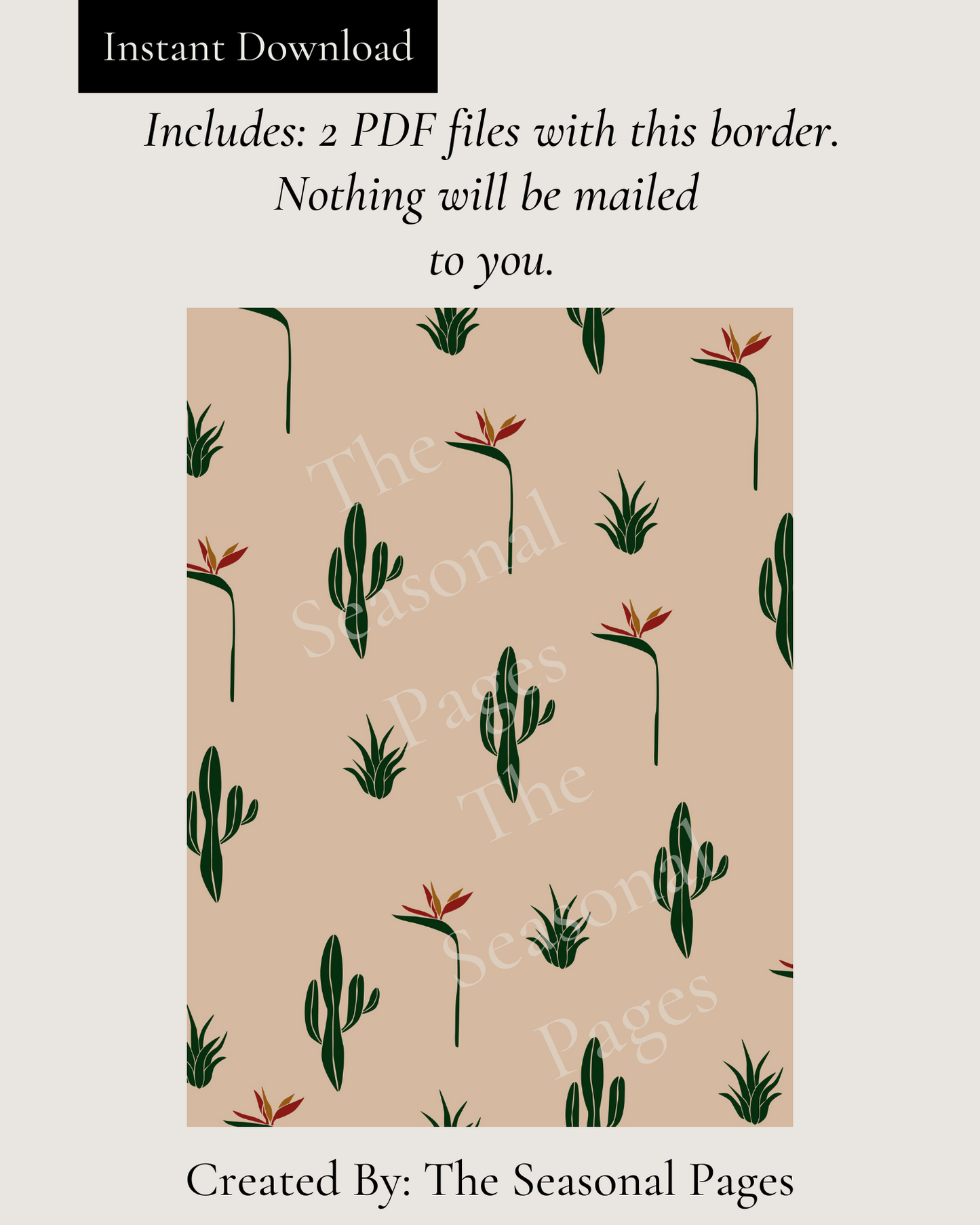 Printable Summer 105 Stationery