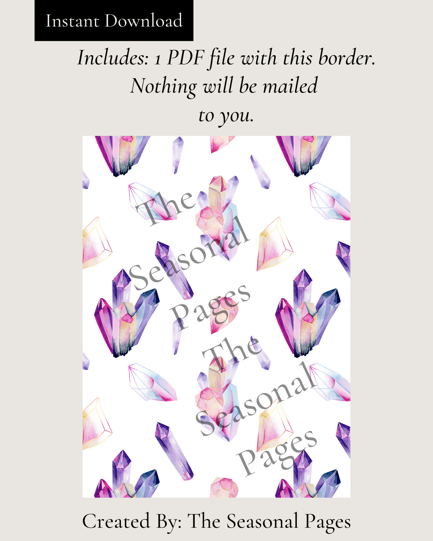 Printable Crystal Stationery