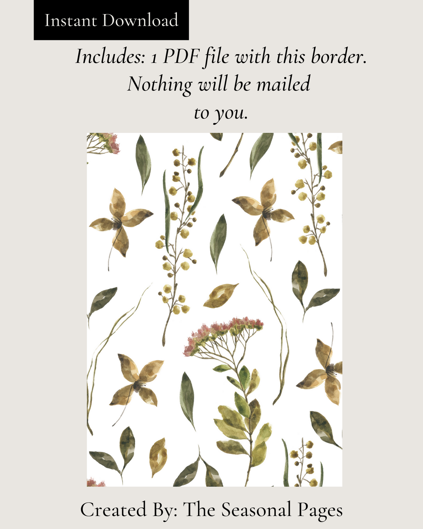 Printable Green Leaf Vol. 1 Stationery
