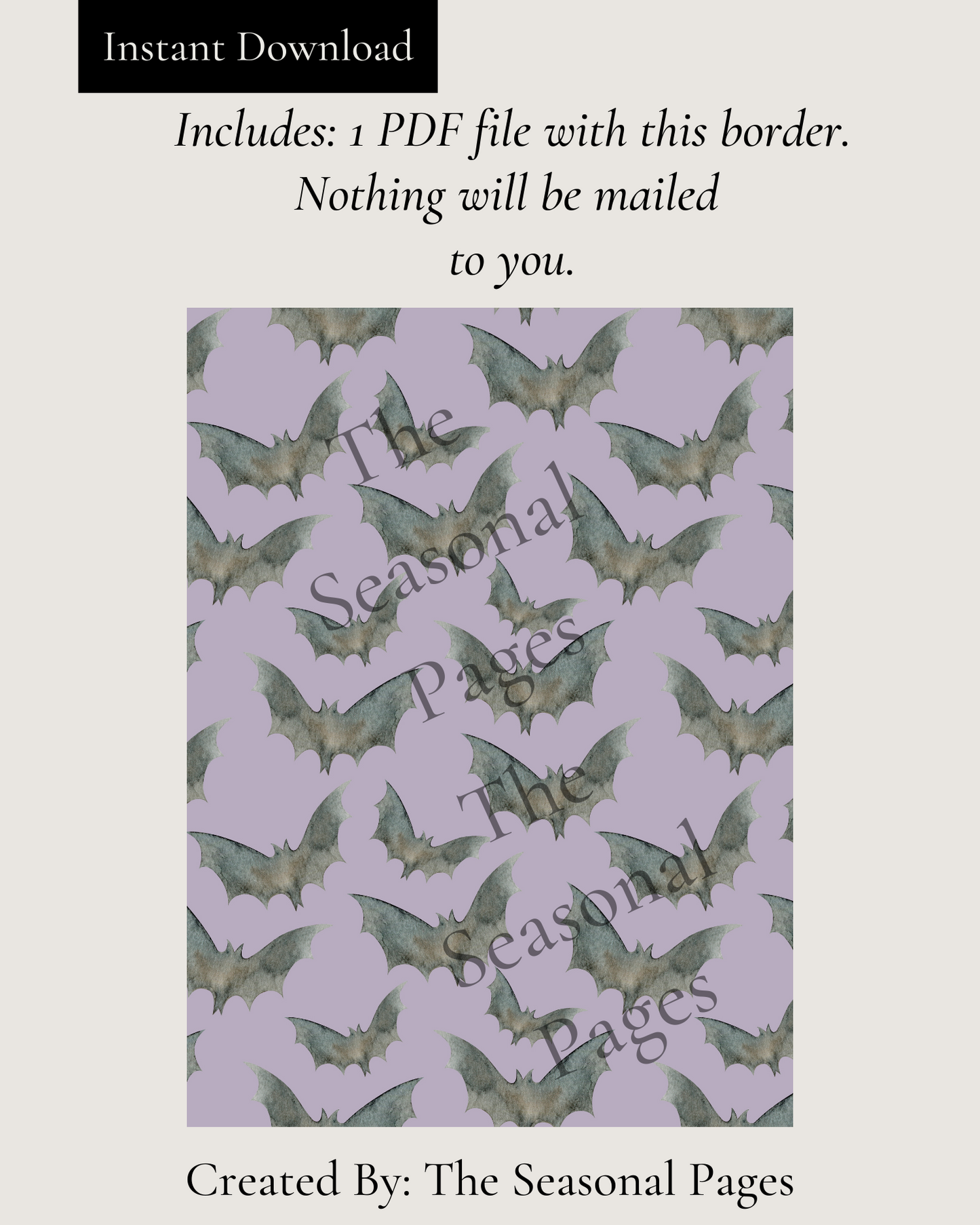 Printable Bat Stationery
