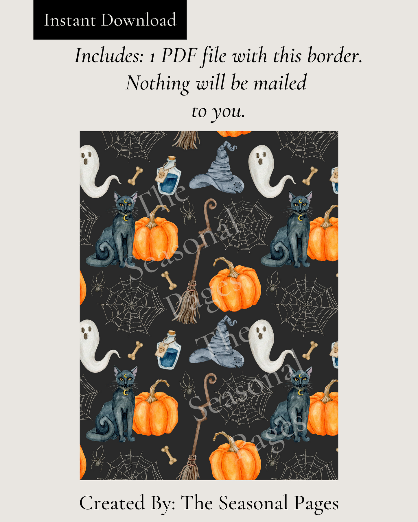 Halloween Spirit Stationery Printable