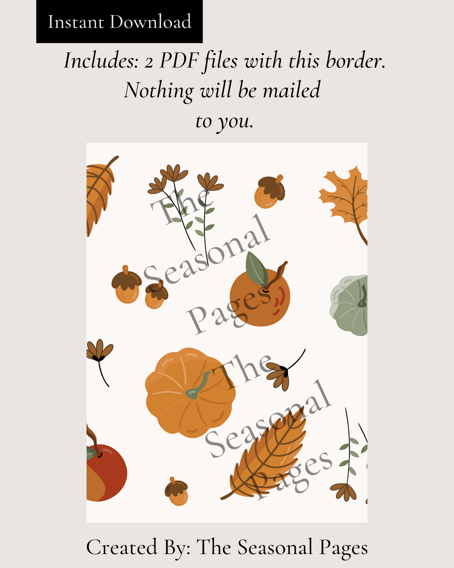 Printable Fall 109 Stationery