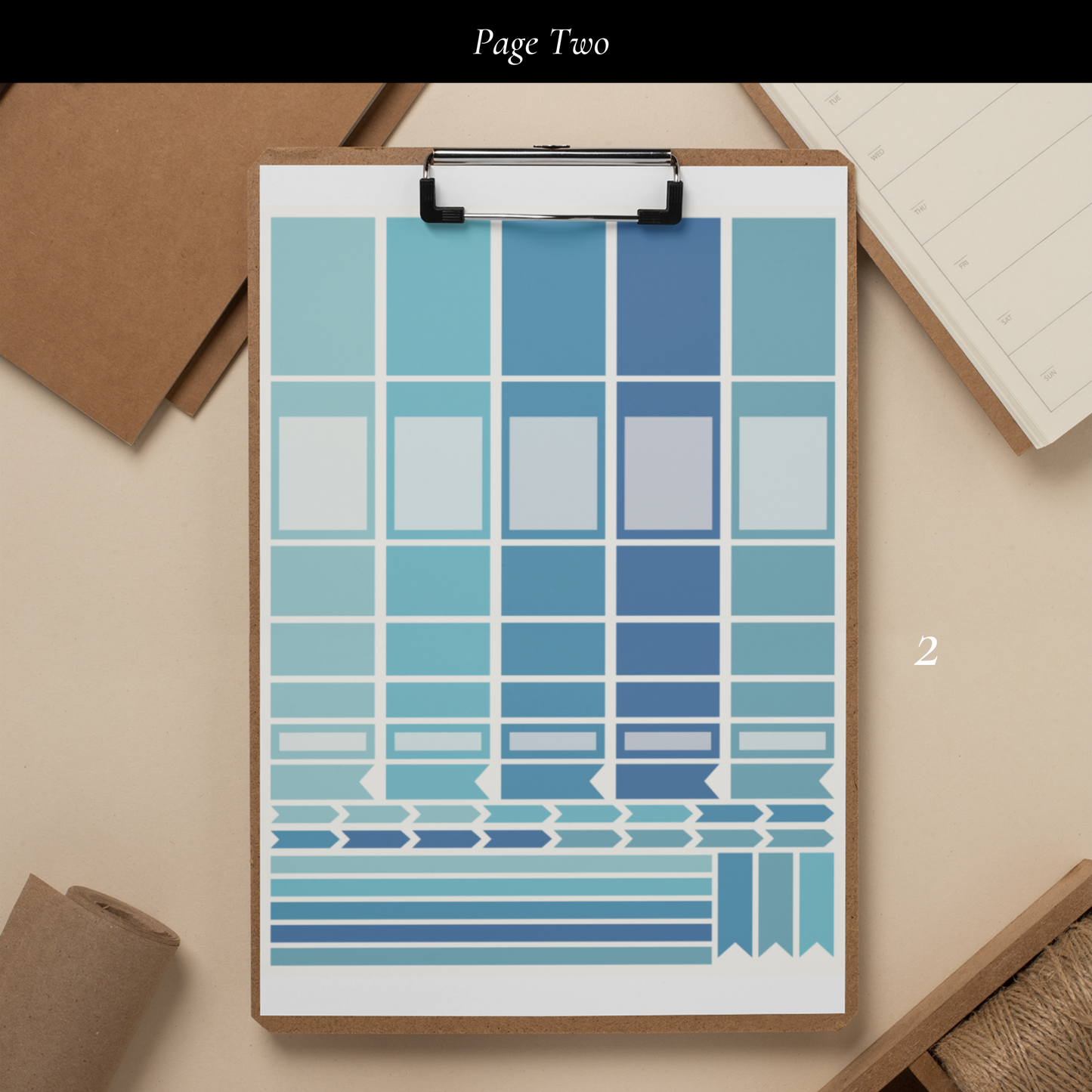Printable Blue Planner Sticker Set