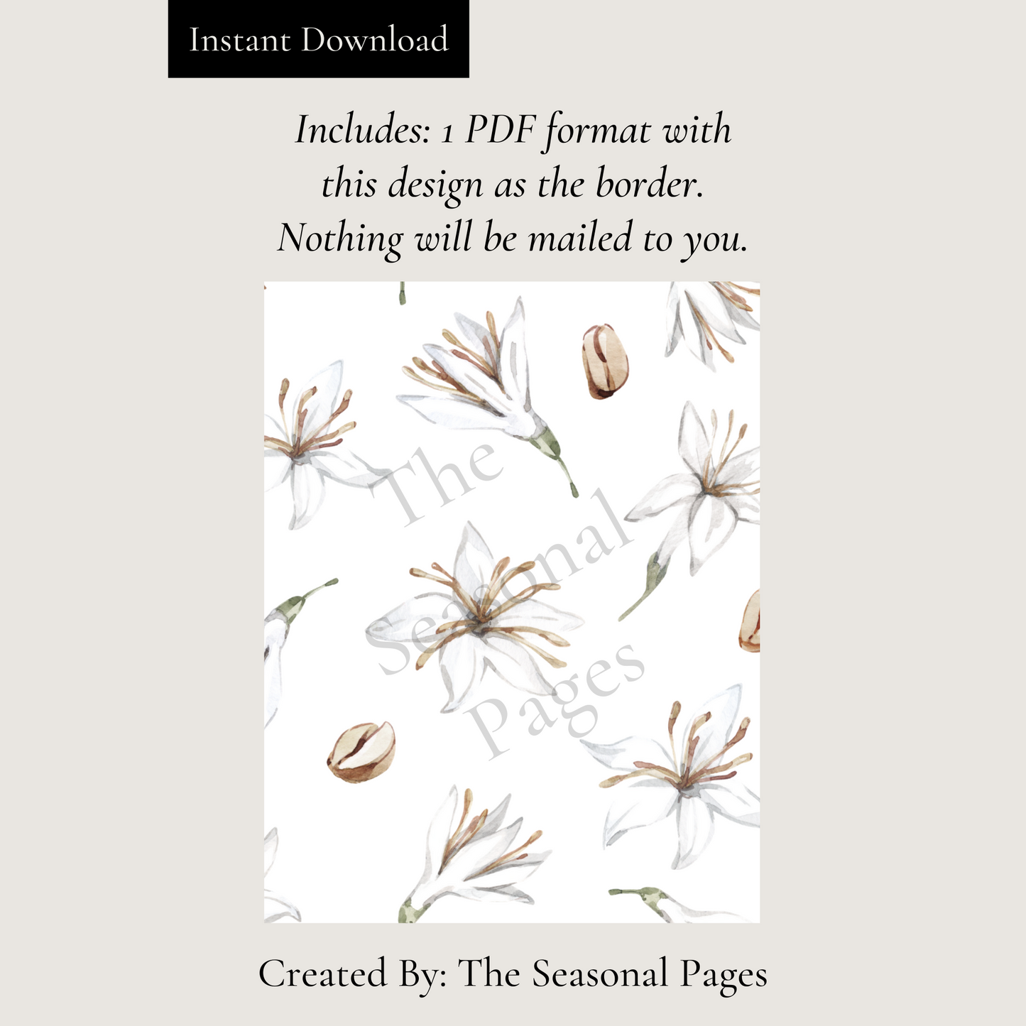 Printable Flower Elegance Stationery