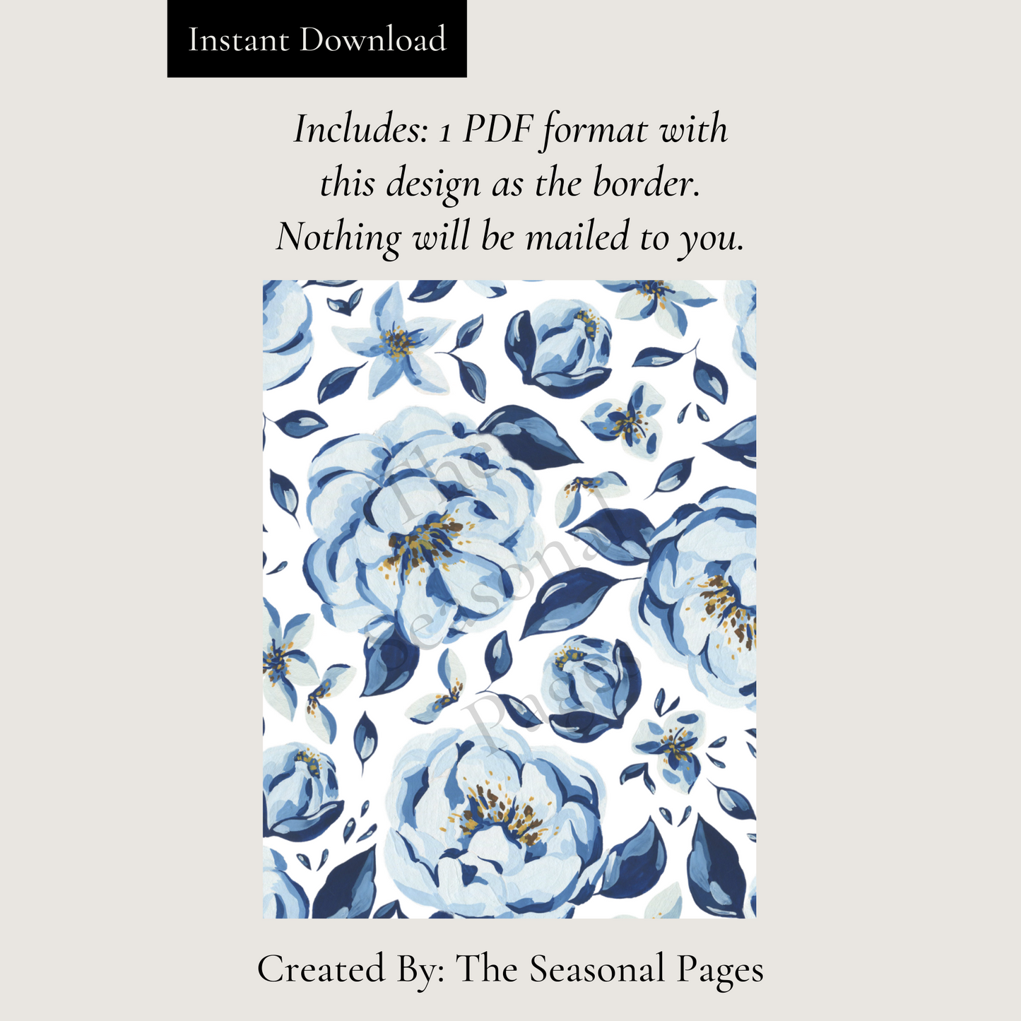Printable Blue Adaption Stationery