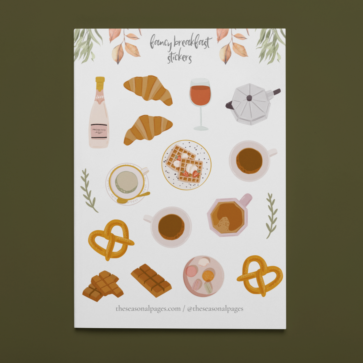 Printable Fancy Breakfast Sticker Set