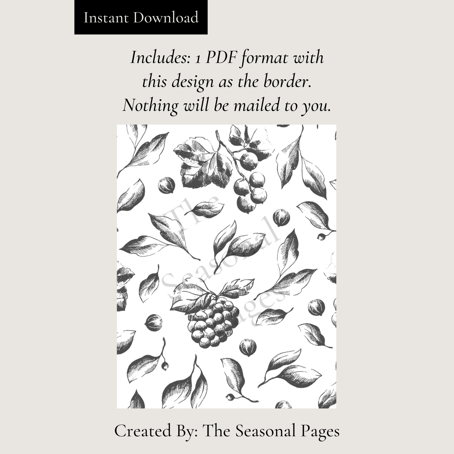 Printable Black and White Stationery