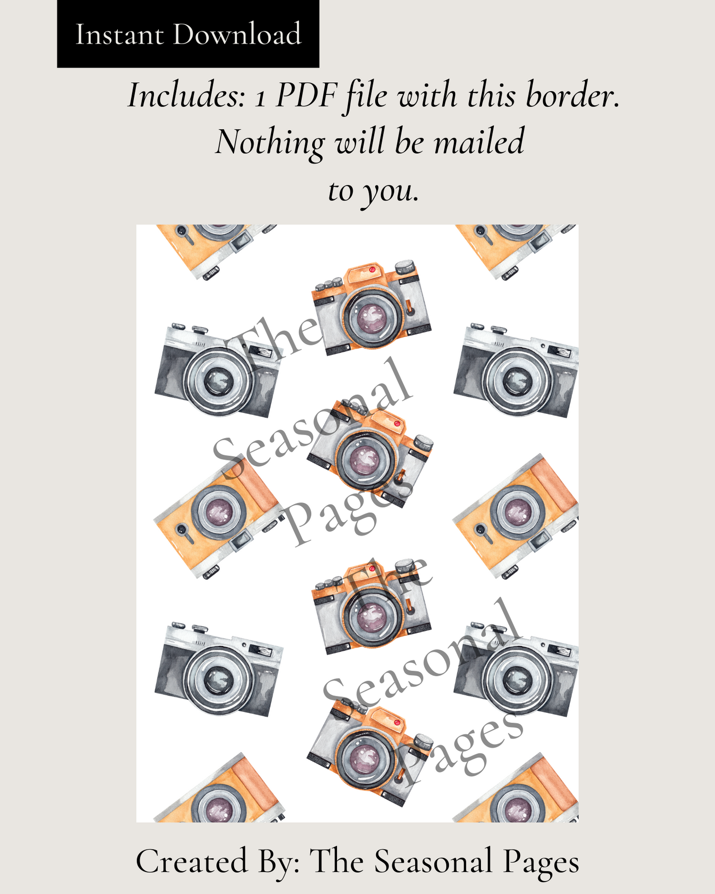 Printable Camera Stationery