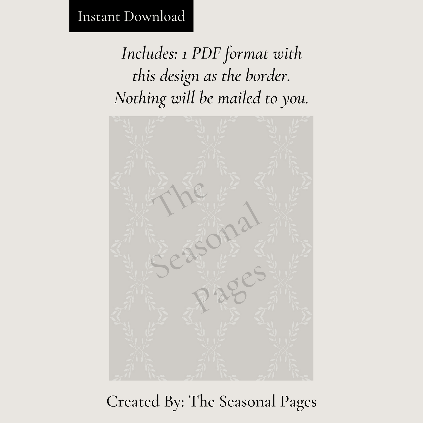 Printable Grey Flower Stationery