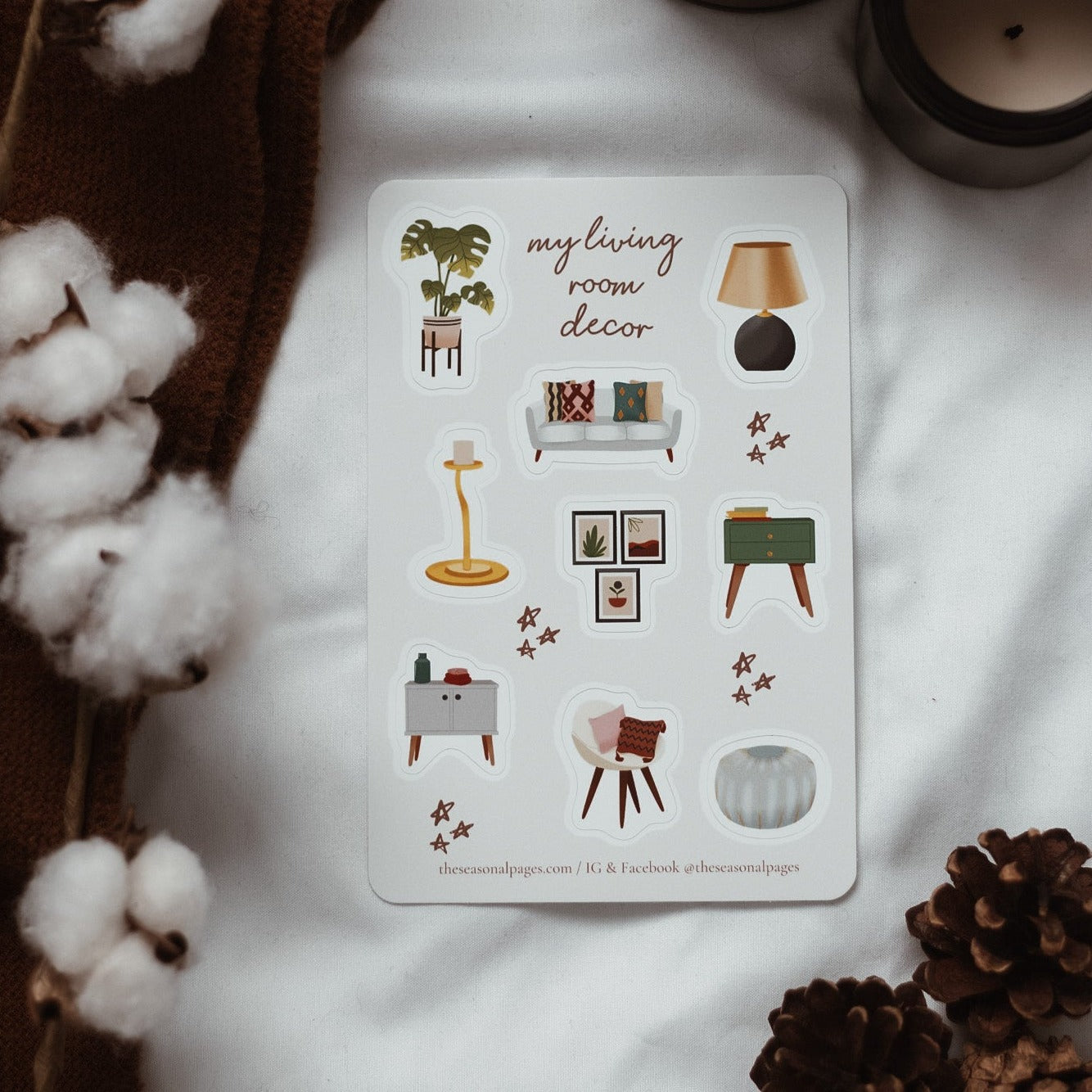 My Living Room Decor Sticker Sheet β The Seasonal Pages