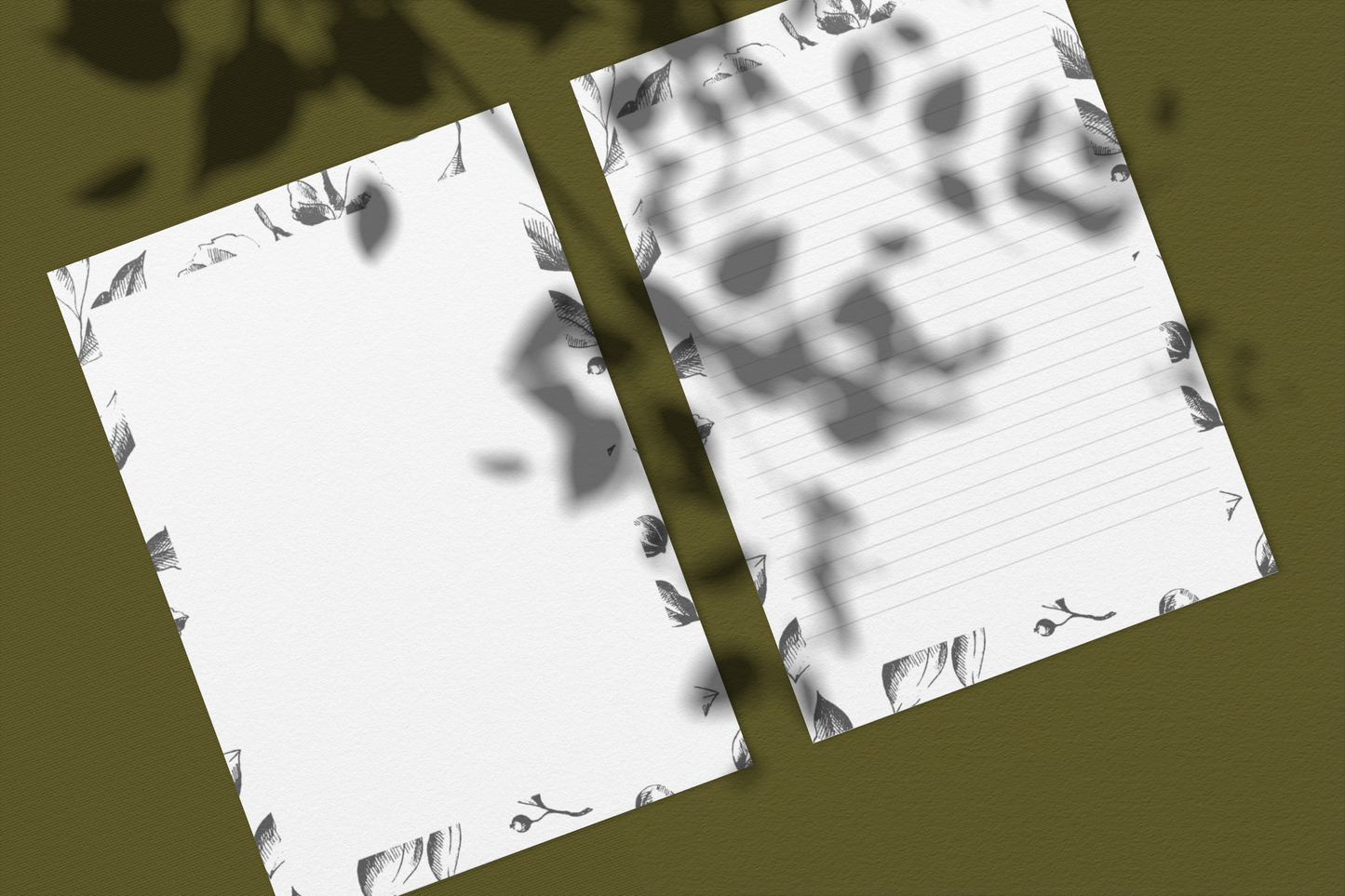 Printable Black and White Stationery