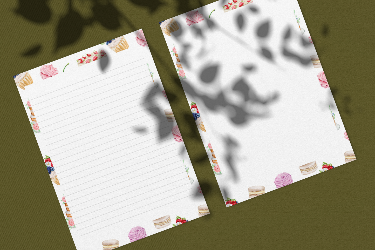 Printable Dessert Stationery