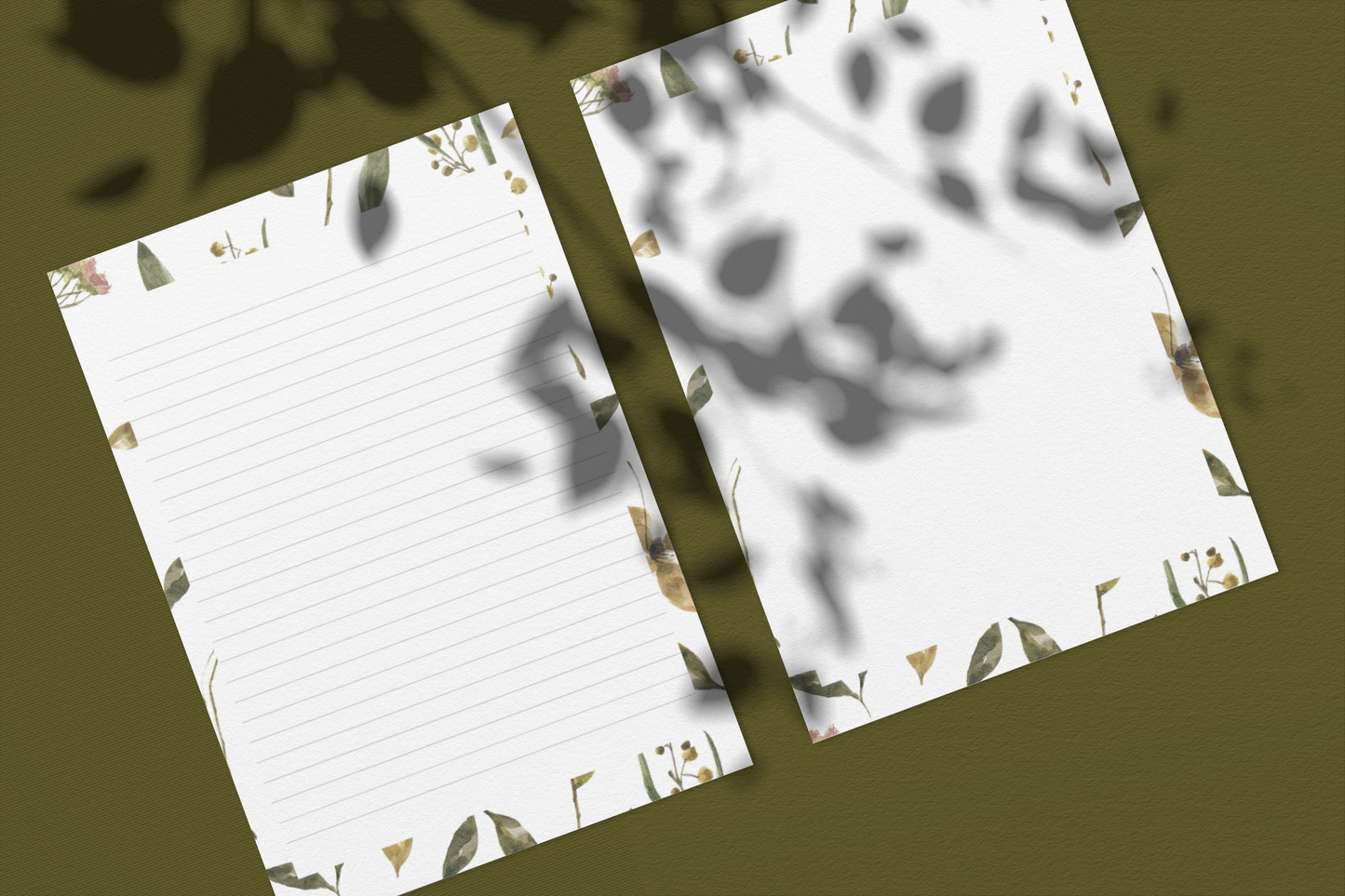 Printable Green Leaf Vol. 1 Stationery