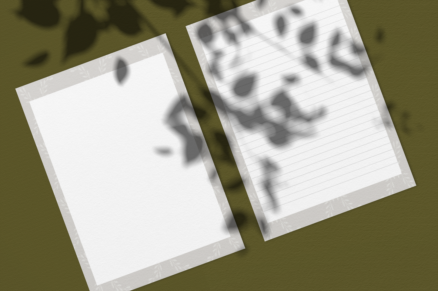Printable Grey Flower Stationery