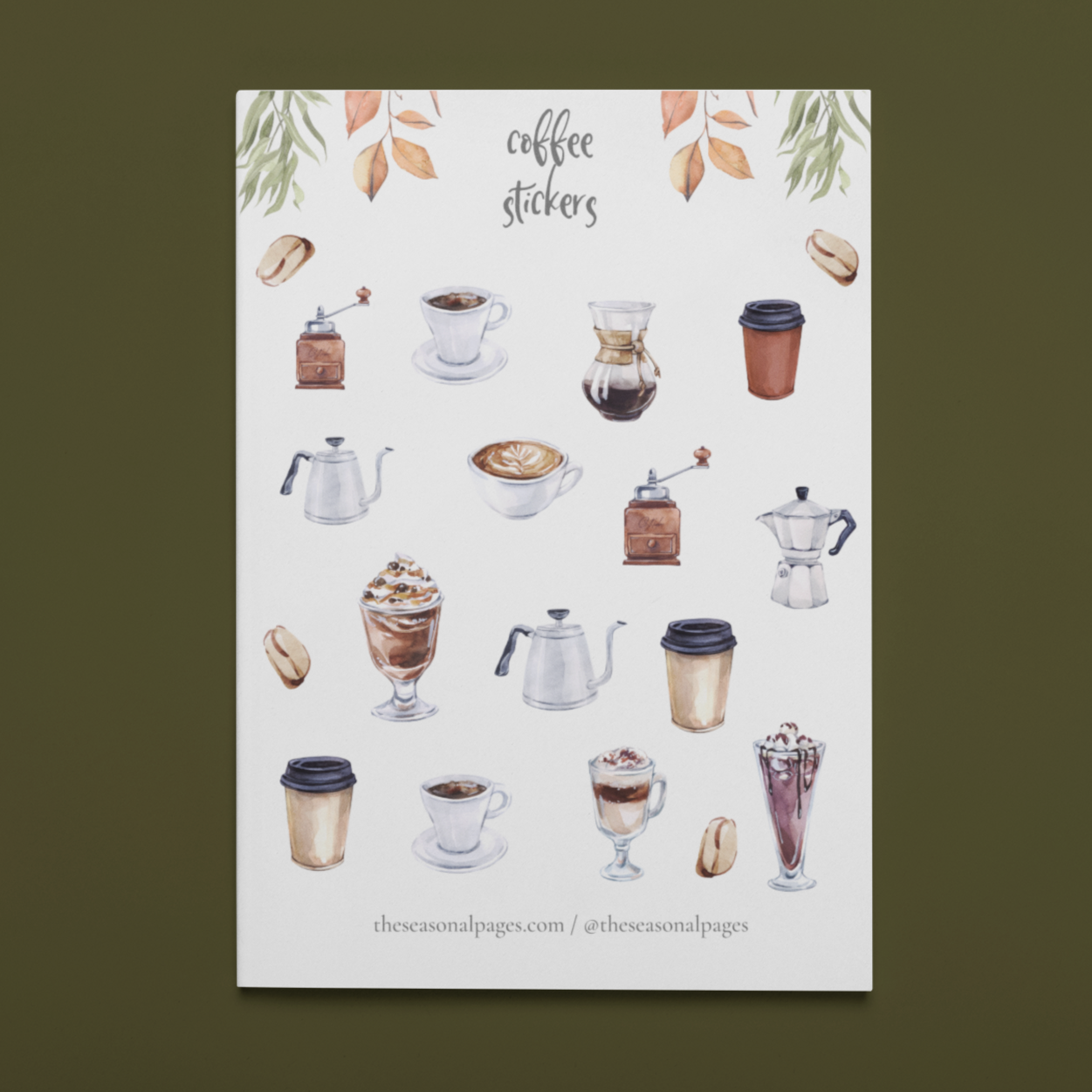 Printable Coffee Sticker Set