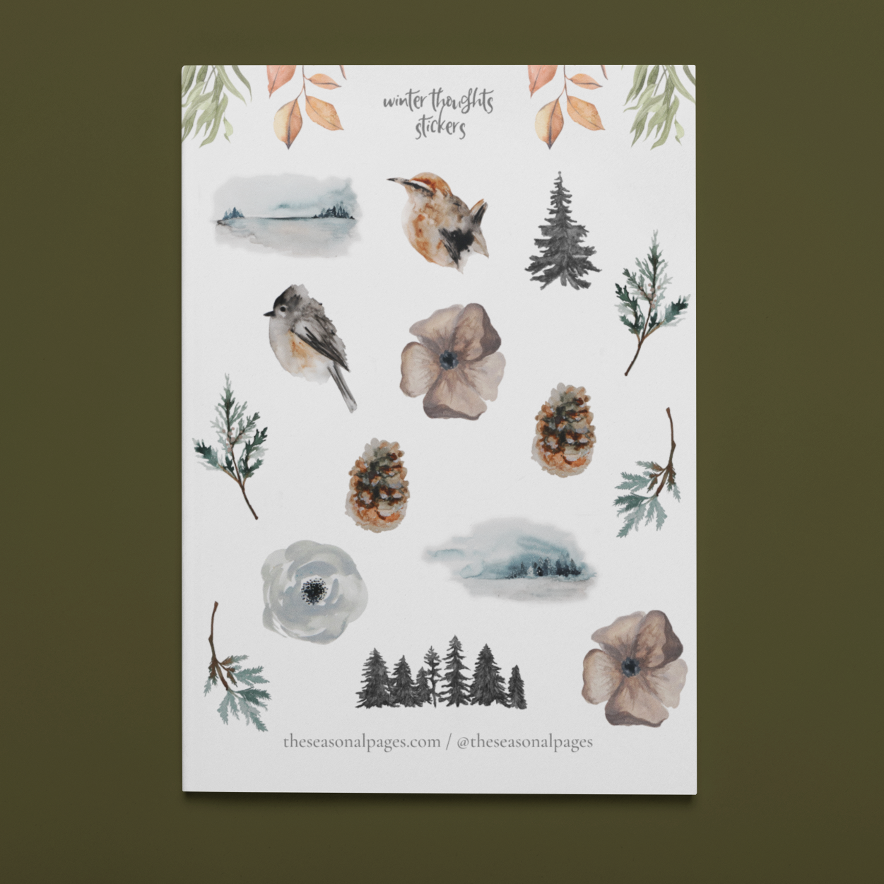 Printable Winter Thoughts Sticker Set