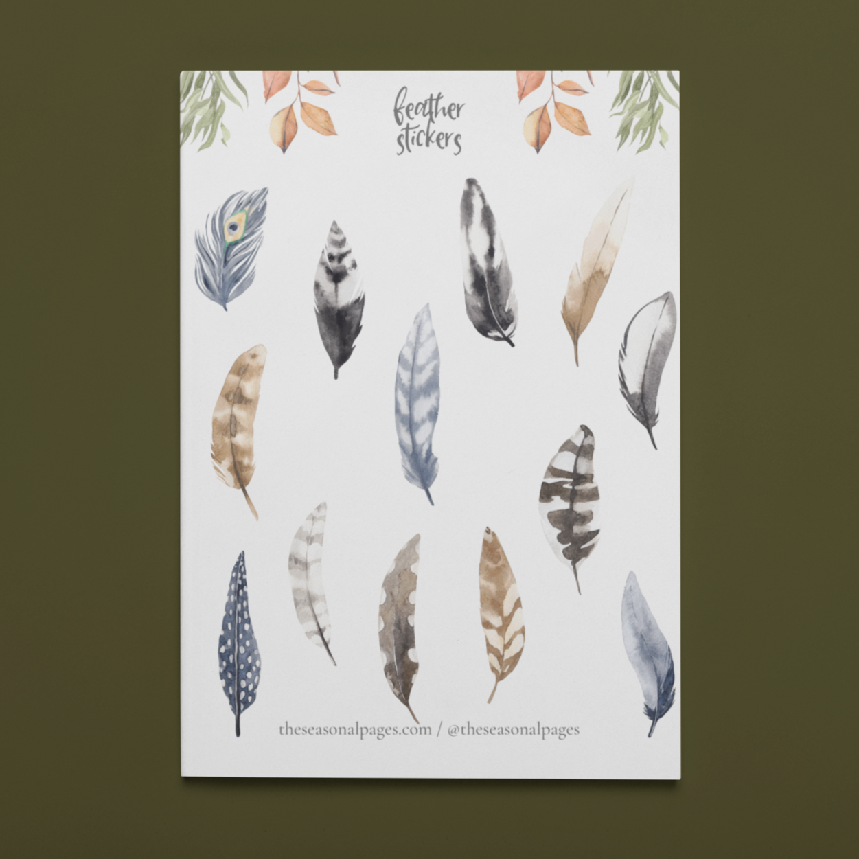 Printable Feather Sticker Set