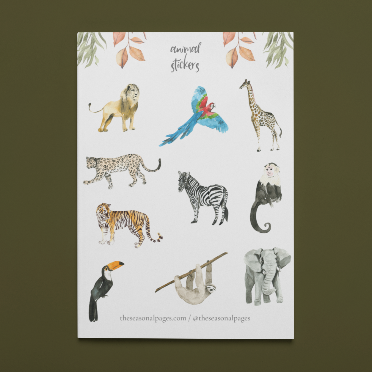 Printable Animal Sticker Set – The Seasonal Pages