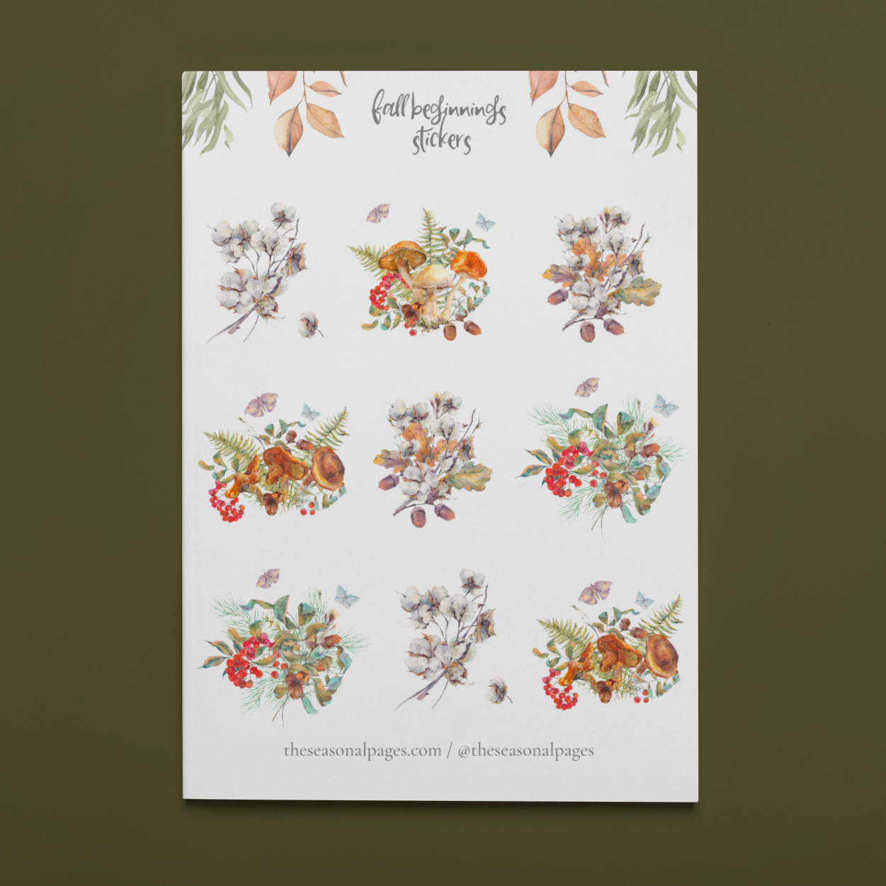 Printable Fall Beginnings Sticker Set