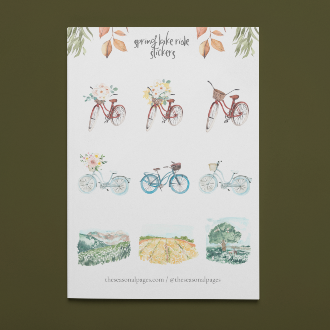 Printable Spring Bike Ride Sticker Set