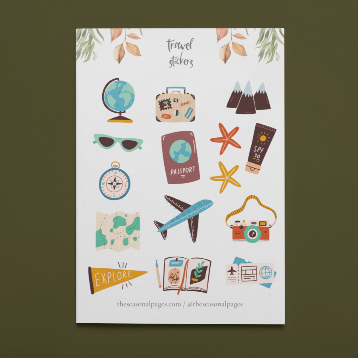 Printable Travel Sticker Set – The Seasonal Pages