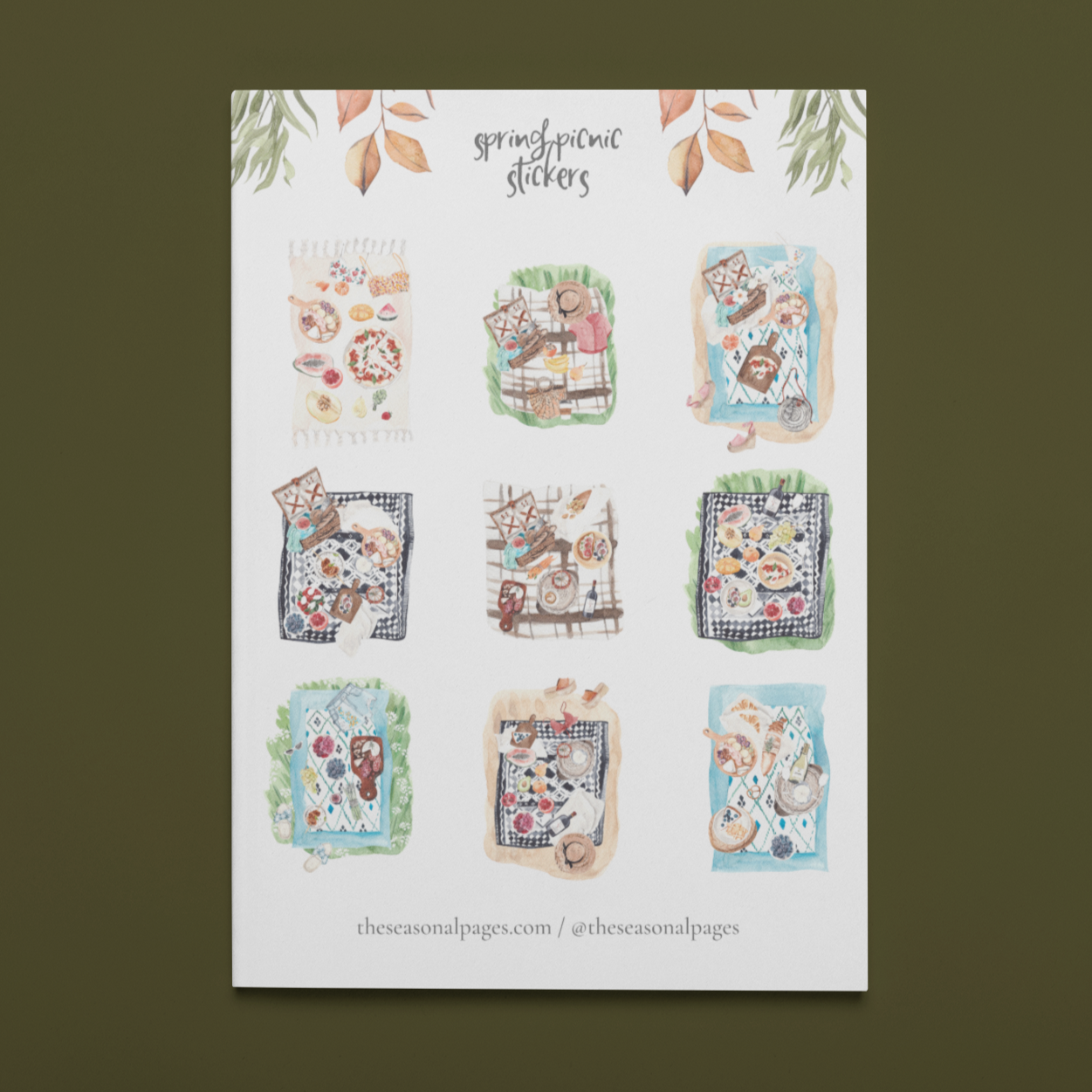 Printable Spring Picnic Sticker Set