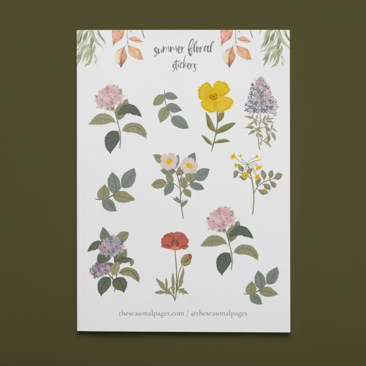 Printable Summer Floral Vol.1 Sticker Set