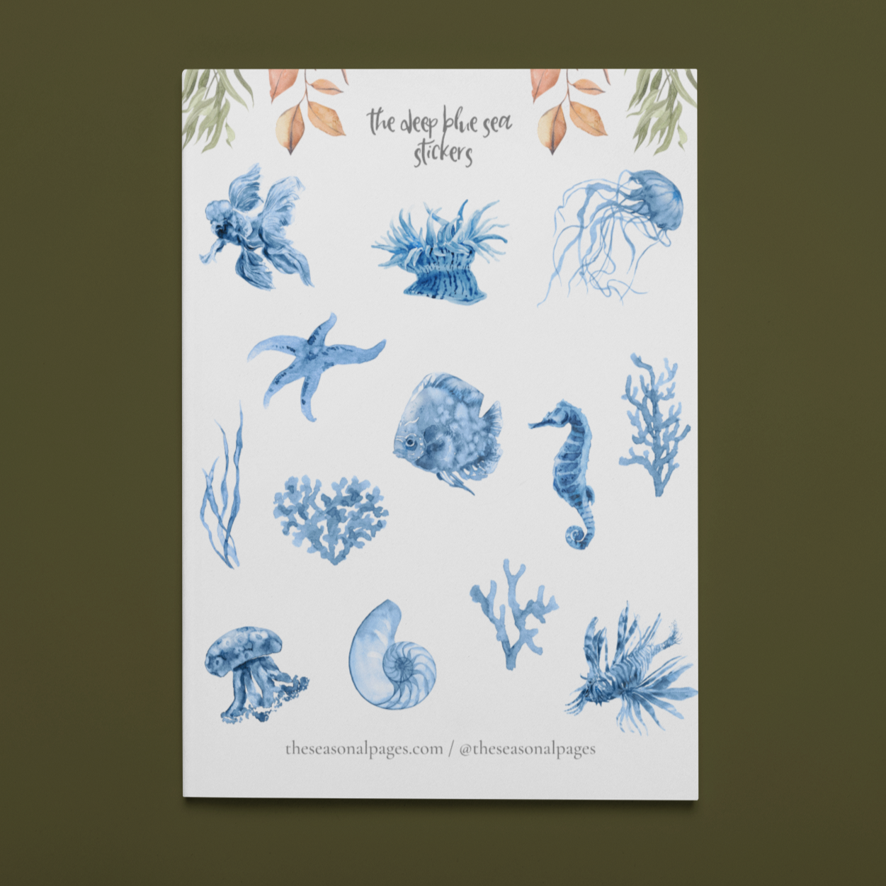 Printable The Deep Blue Sea Sticker Set