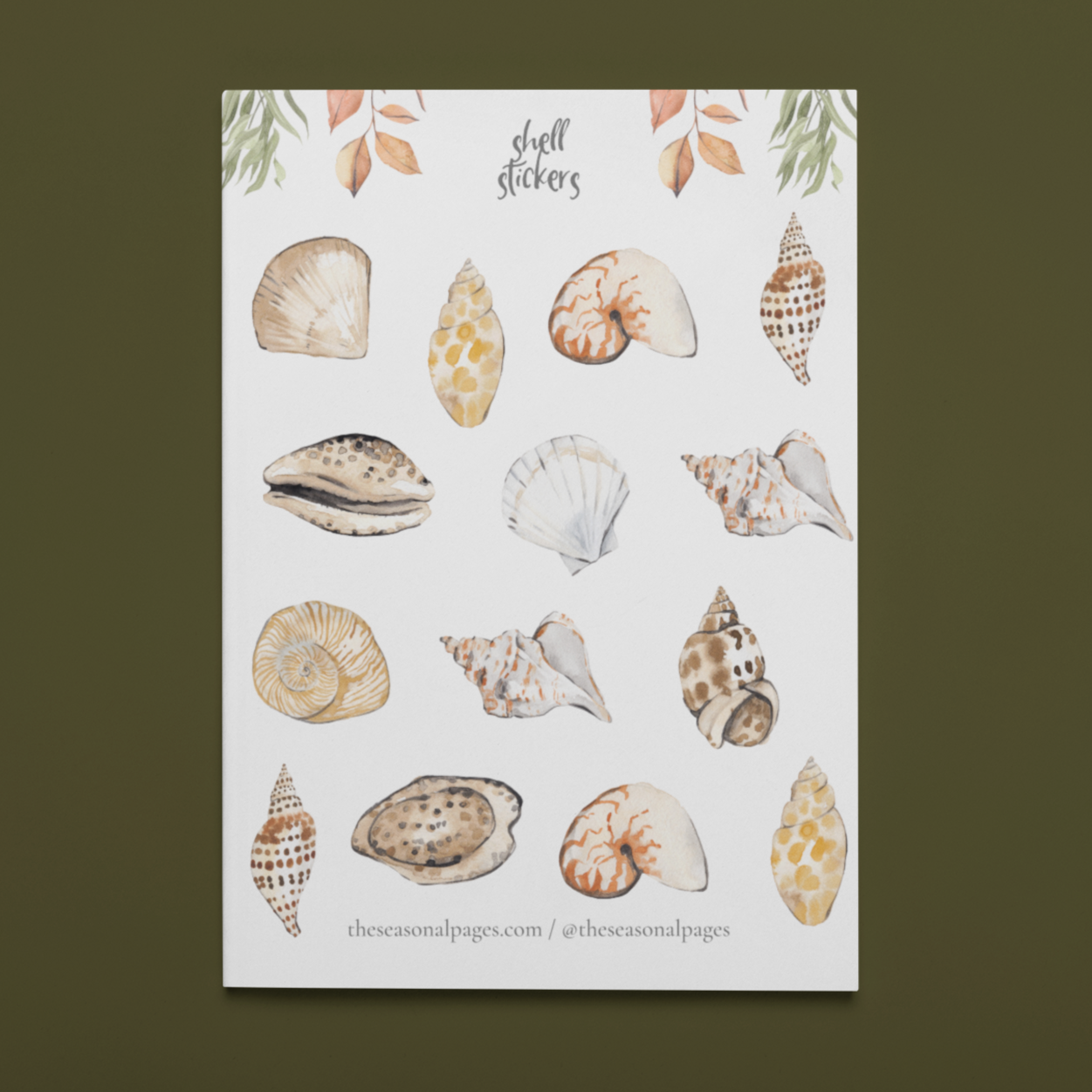 Printable Shell Sticker Set
