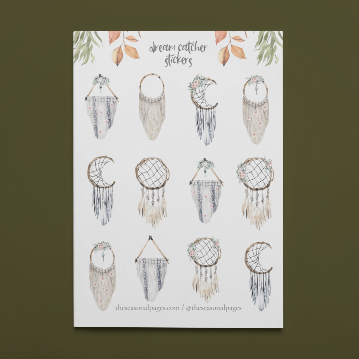 Printable Dream Catcher Sticker Set