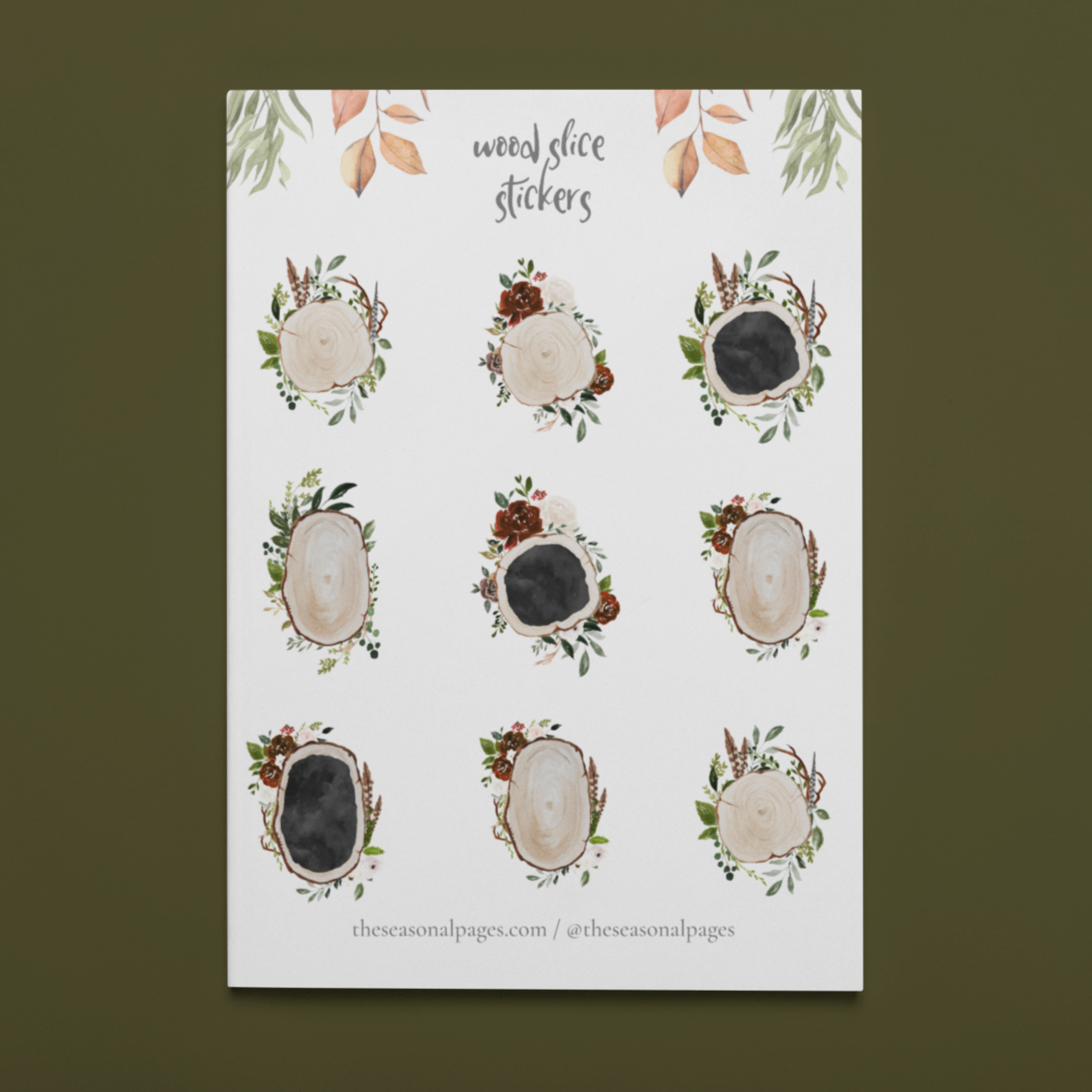 Printable Wood Sticker Set