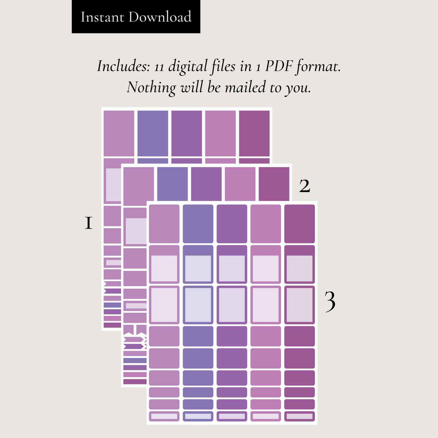 Purple Printable Sticker Set Vol. 1