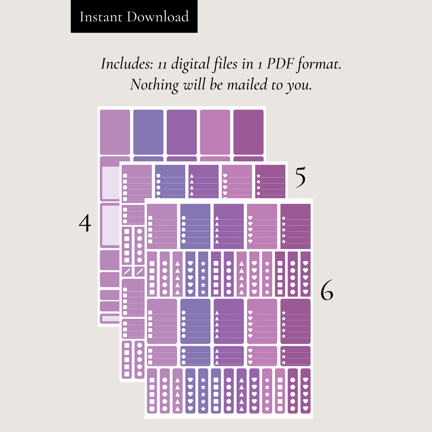 Purple Printable Sticker Set Vol. 1