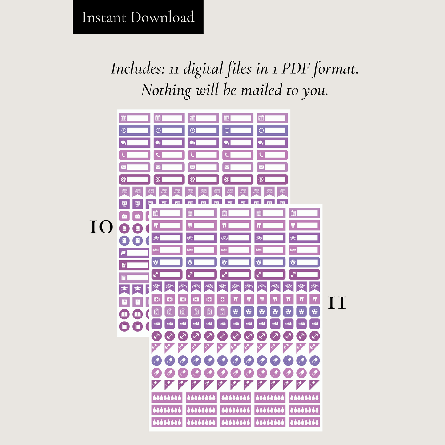 Purple Printable Sticker Set Vol. 1