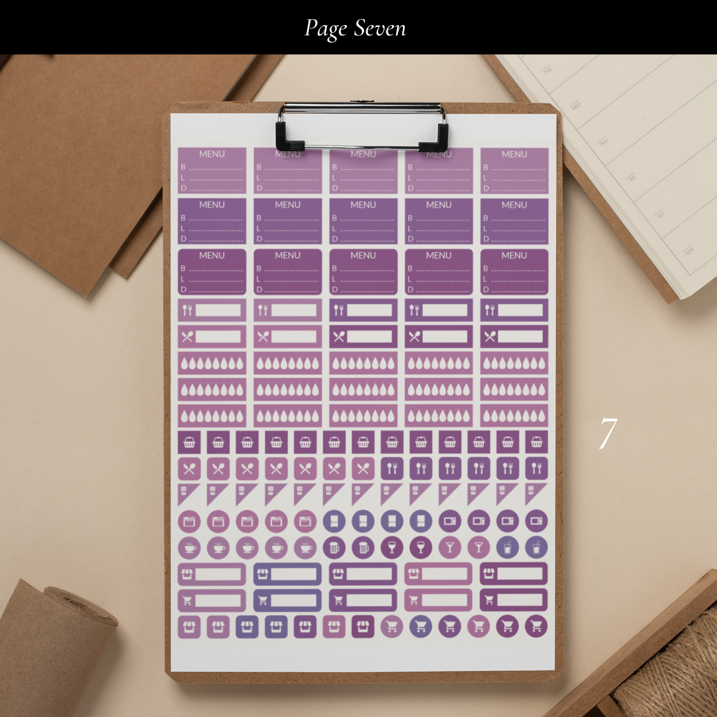 Purple Printable Sticker Set Vol. 1