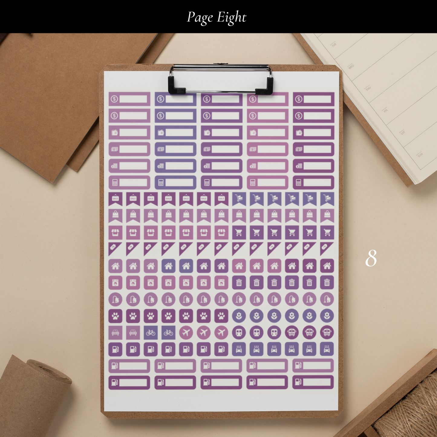 Purple Printable Sticker Set Vol. 1