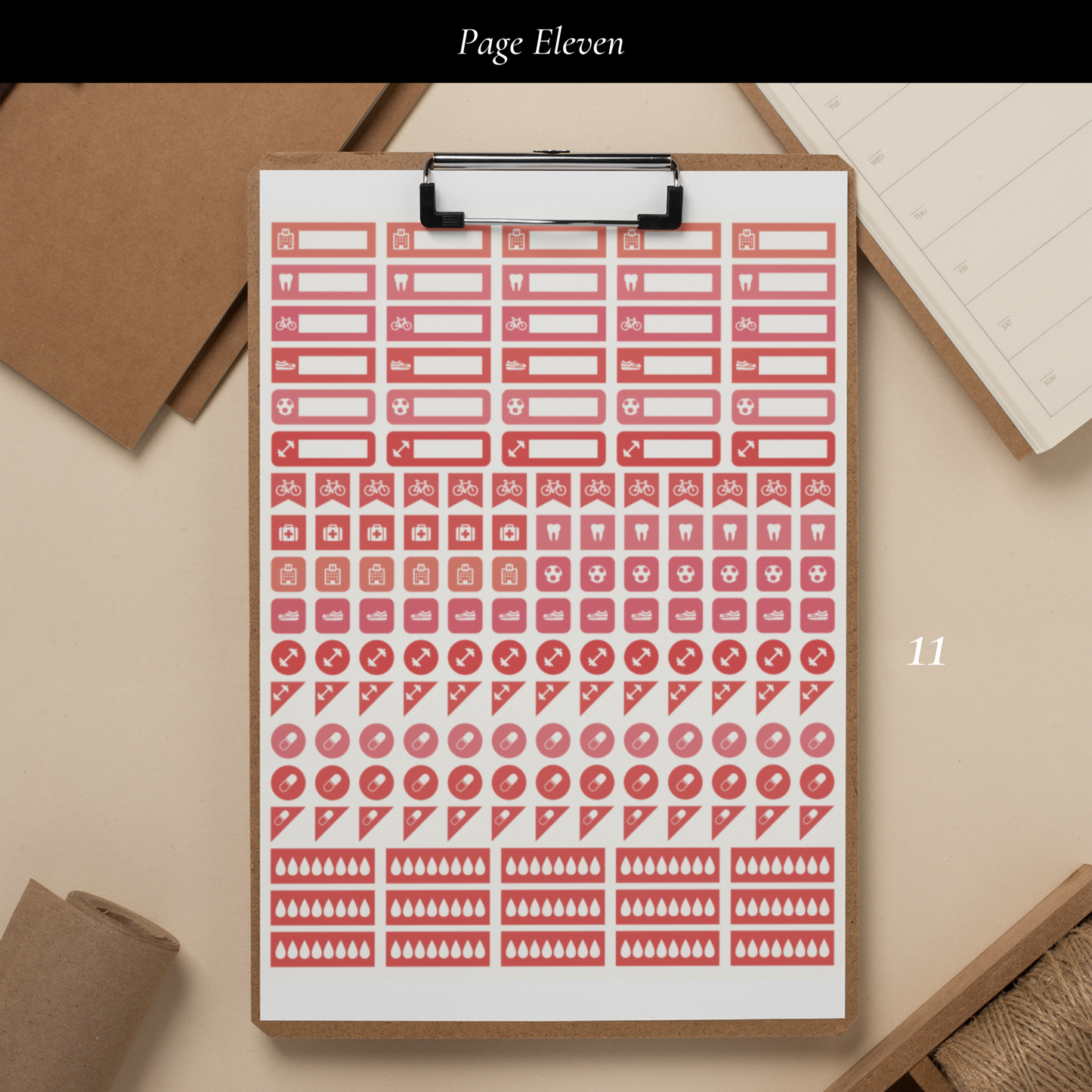 Printable Salmon Planner Sticker Set