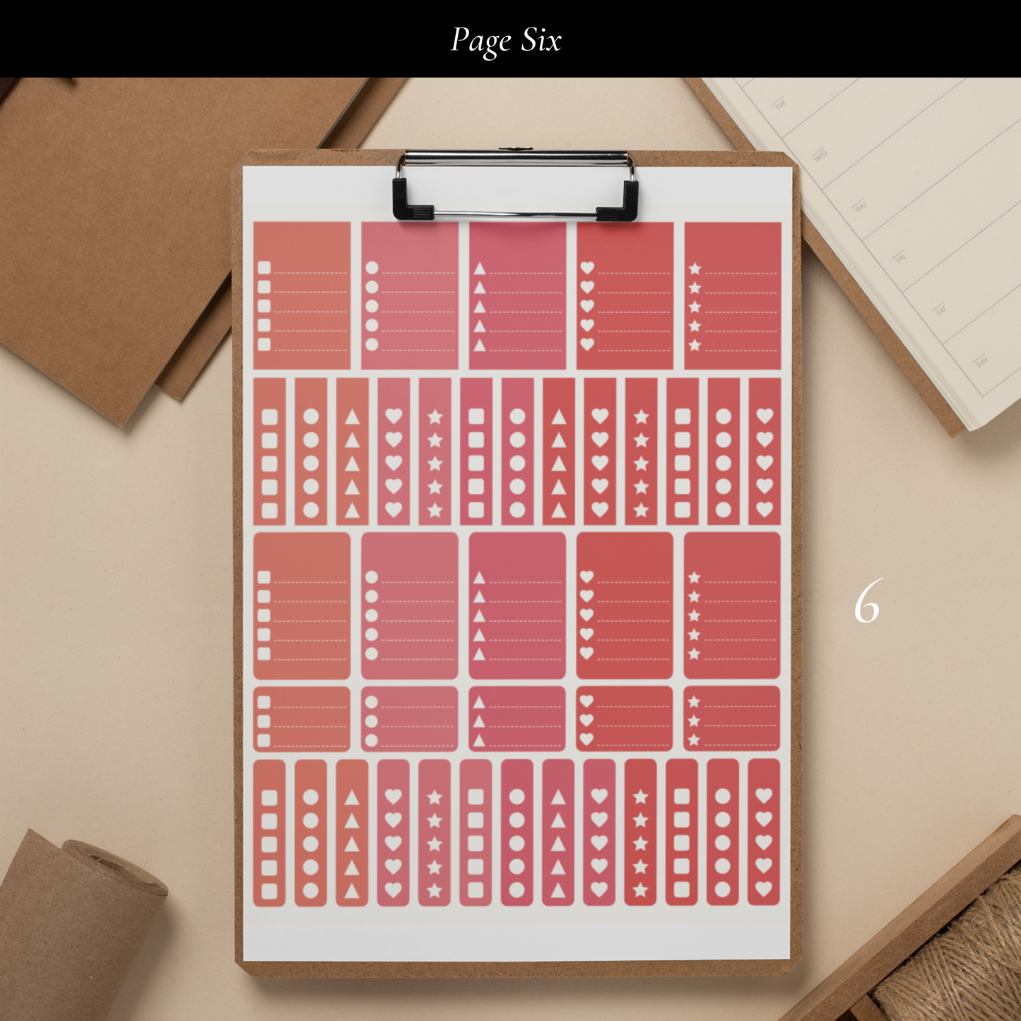 Printable Salmon Planner Sticker Set