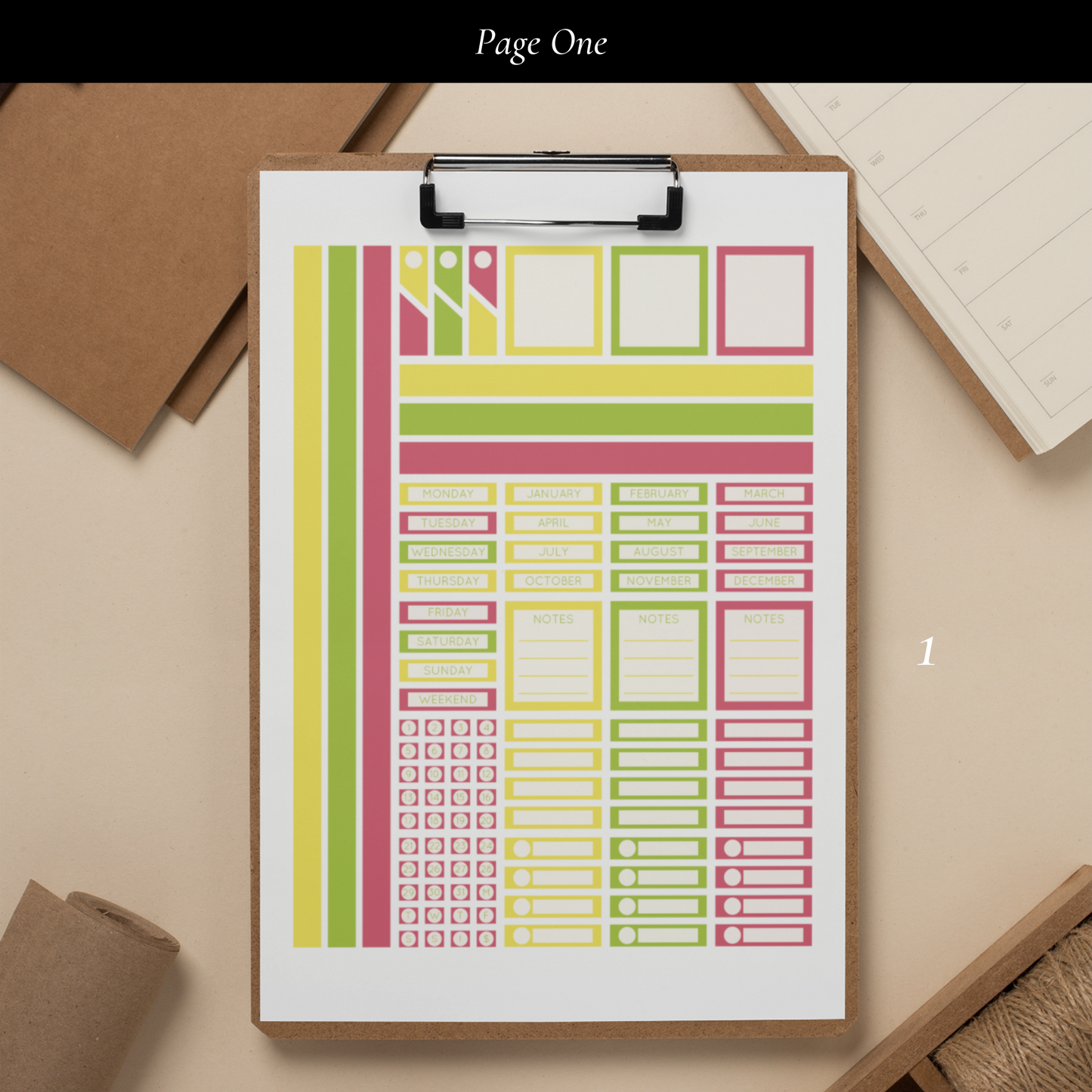 Printable Summer Vibes Planner Sticker Set