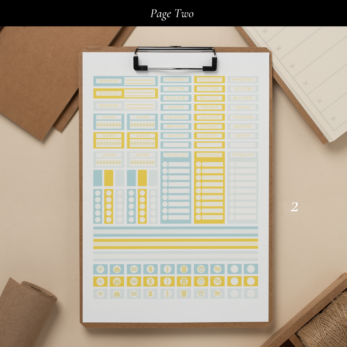 Printable Sunny Planner Sticker Set