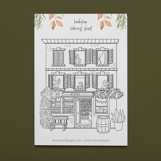 Bookshop Coloring Page Printable