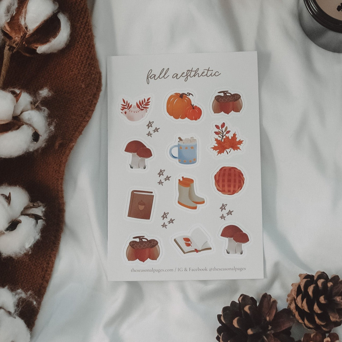 Fall Aesthetic Sticker Sheet – The Seasonal Pages