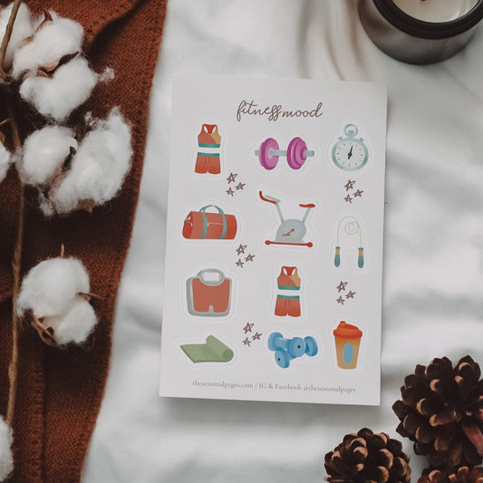 Fitness Mood Sticker Sheet