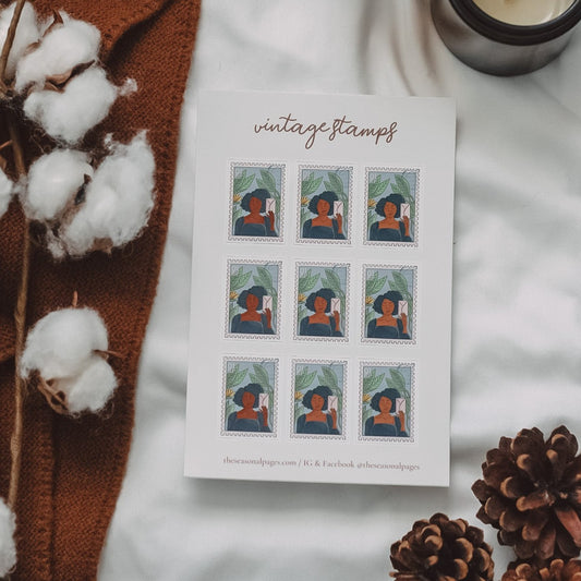 Vintage Stamps Sticker Sheet
